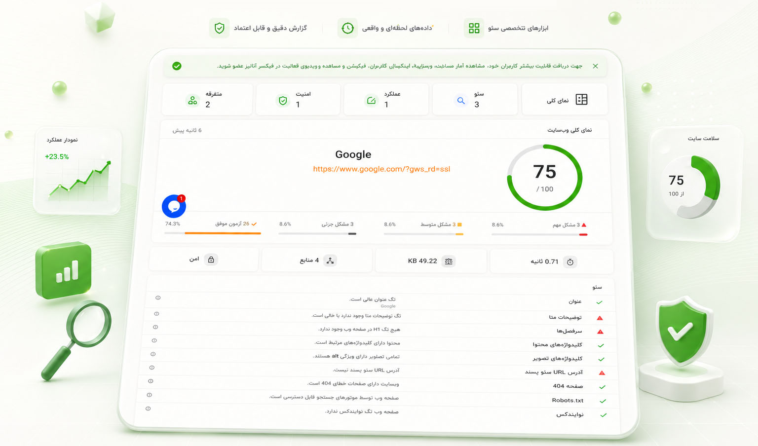 یانکس رنک - بررسی پیشرفته سئو سایت